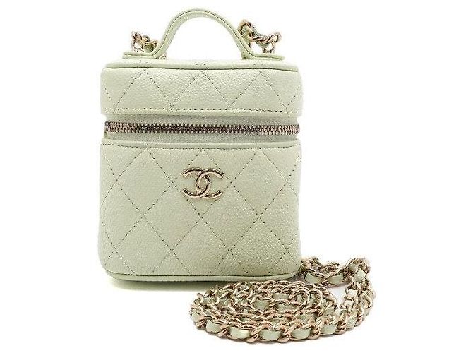 Chanel Mini Vanity in Caviar Menta con Catena Dorata - Borsa a Spalla e a Tracolla Verde - vista 2