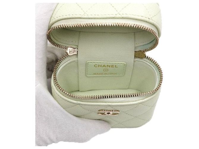 Chanel Mini Vanity in Caviar Menta con Catena Dorata - Borsa a Spalla e a Tracolla Verde - vista 6