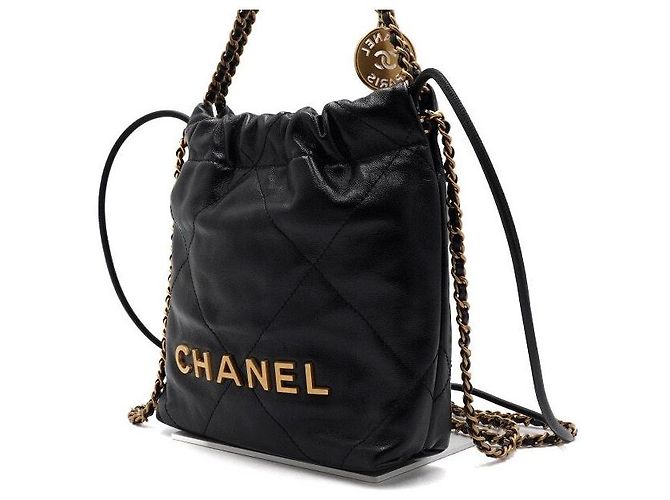 Chanel Mini borsa a tracolla e borsa a tracolla in metallo dorato Nero - vista 3