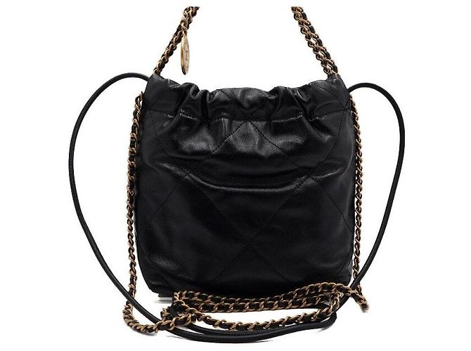 Chanel Mini borsa a tracolla e borsa a tracolla in metallo dorato Nero - vista 5