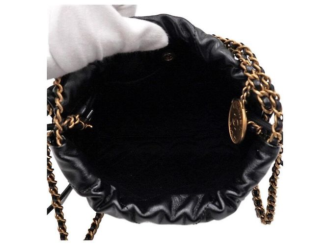 Chanel Mini borsa a tracolla e borsa a tracolla in metallo dorato Nero - vista 6