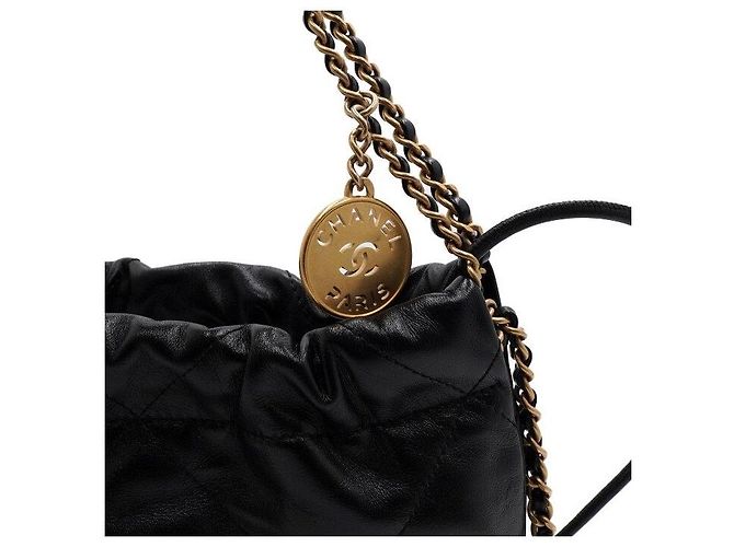 Chanel Mini borsa a tracolla e borsa a tracolla in metallo dorato Nero - vista 8