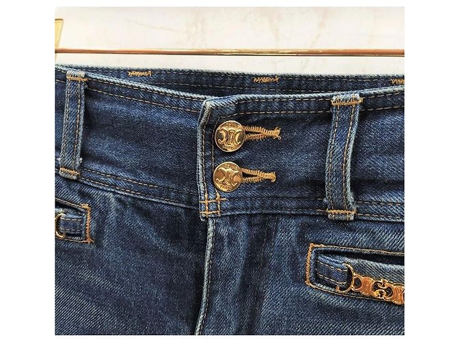 Céline Pantaloni in denim flare Jane Wash Blu - vista 3