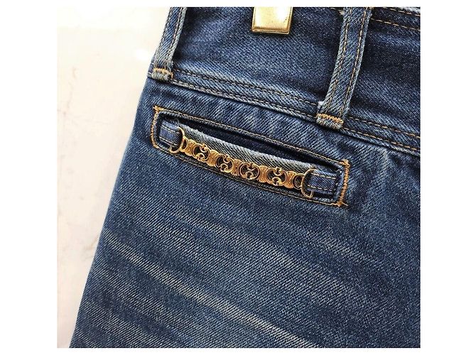 Céline Pantaloni in denim flare Jane Wash Blu - vista 4