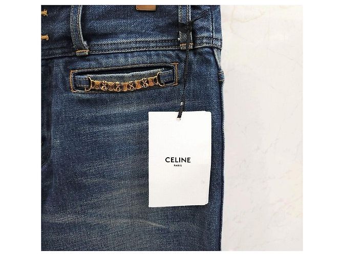 Céline Pantaloni in denim flare Jane Wash Blu - vista 5