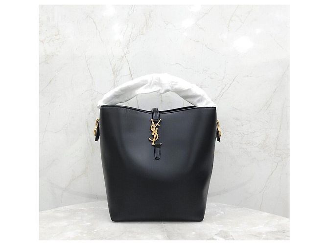 Saint Laurent Borsa a secchiello LE in pelle nera Nero - vista 4