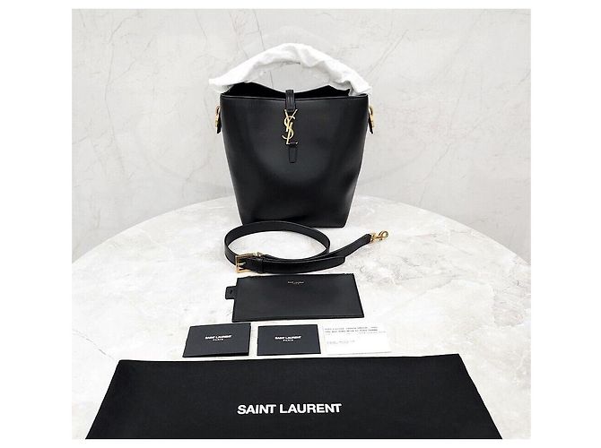 Saint Laurent Borsa a secchiello LE in pelle nera Nero - vista 9