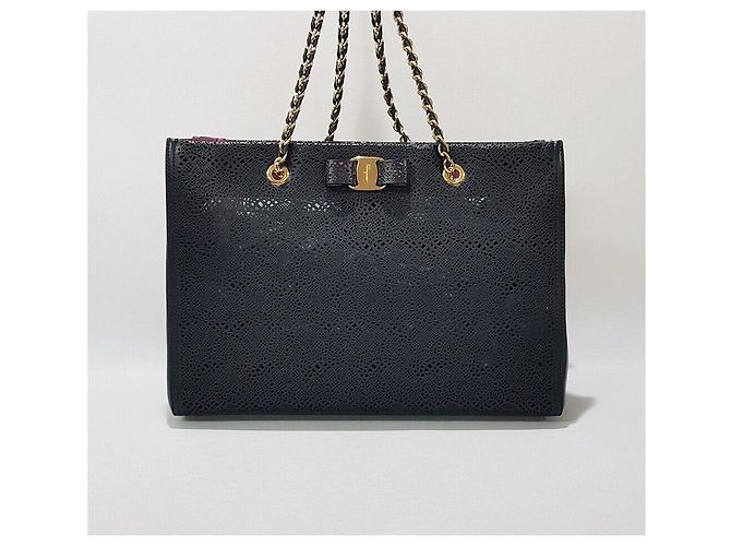 Salvatore Ferragamo Borsa a Spalla Melike Bara Chain Nero - vista 2