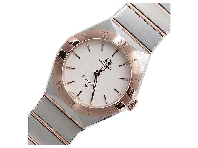 Omega Relógio de quartzo feminino New Constellation em combinação de aço e ouro Prata - vista 2