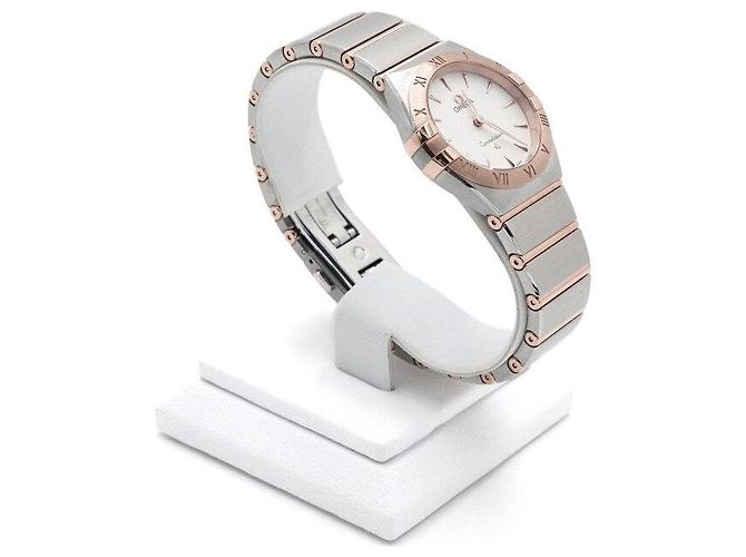 Omega Relógio de quartzo feminino New Constellation em combinação de aço e ouro Prata - vista 4