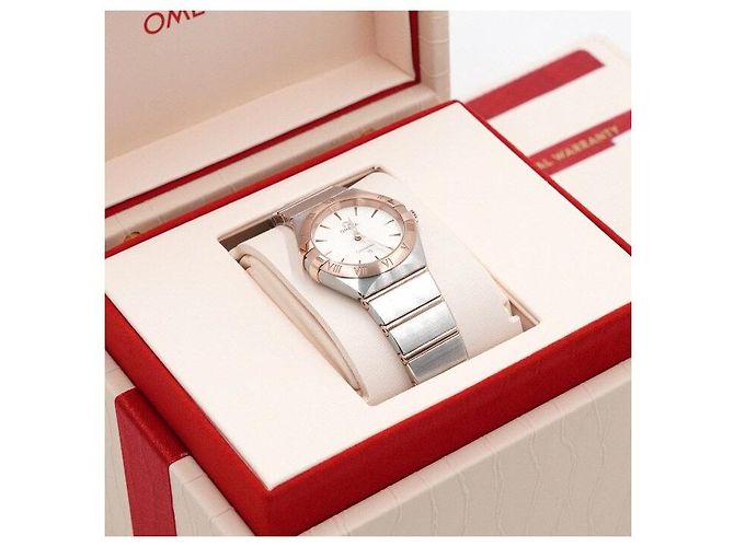 Omega Relógio de quartzo feminino New Constellation em combinação de aço e ouro Prata - vista 6