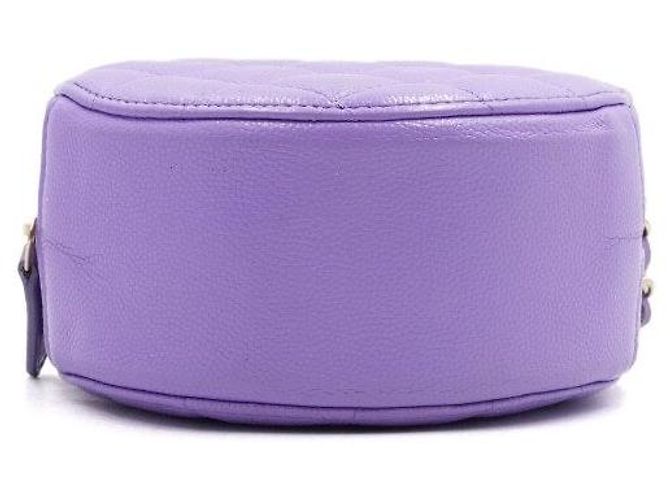 Chanel Mini borsa a tracolla e borsa crossbody Tambourine rotonda in caviar classico viola Porpora - vista 7