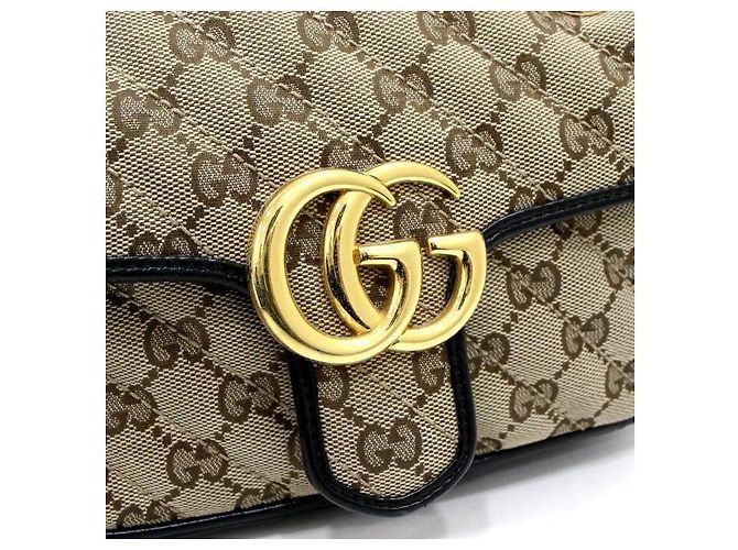 Marmont Gucci Mini Sac à Épaule et Sac Bandoulière en Toile avec Chaîne Dorée - vue 11