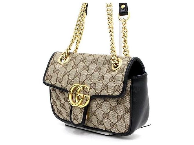 Marmont Gucci Mini Sac à Épaule et Sac Bandoulière en Toile avec Chaîne Dorée - vue 2