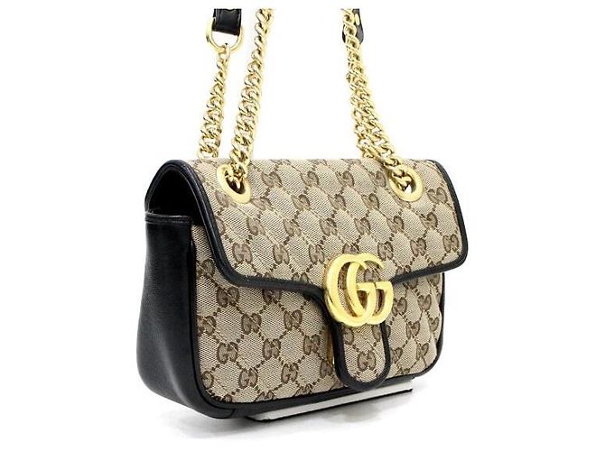 Marmont Gucci Mini Sac à Épaule et Sac Bandoulière en Toile avec Chaîne Dorée - vue 3