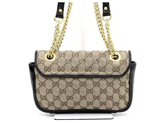 Marmont Gucci Mini Sac à Épaule et Sac Bandoulière en Toile avec Chaîne Dorée - vue 4