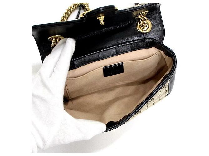 Marmont Gucci Mini Sac à Épaule et Sac Bandoulière en Toile avec Chaîne Dorée - vue 7