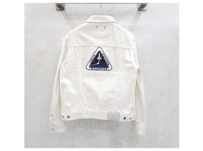 Louis Vuitton Giacca di jeans con patch ricamati Argento - vista 2