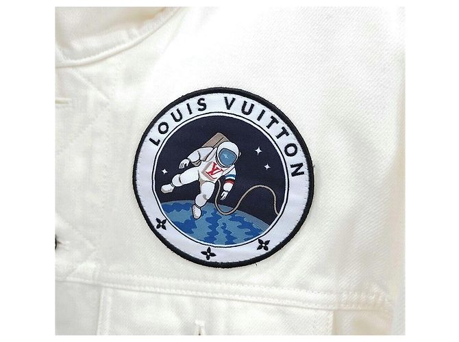 Louis Vuitton Giacca di jeans con patch ricamati Argento - vista 4