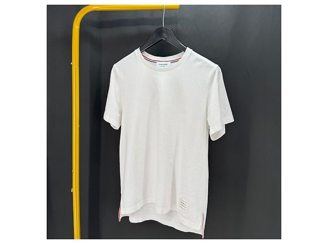 Thom Browne Three Stripes Kurzarm-T-Shirt Weiß - Ansicht 10