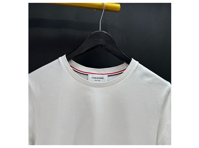 Thom Browne Three Stripes Kurzarm-T-Shirt Weiß - Ansicht 12