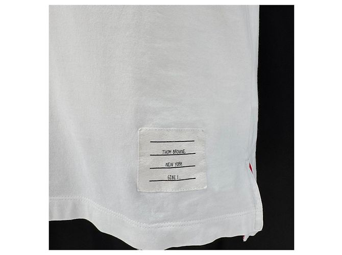 Thom Browne Three Stripes Kurzarm-T-Shirt Weiß - Ansicht 6