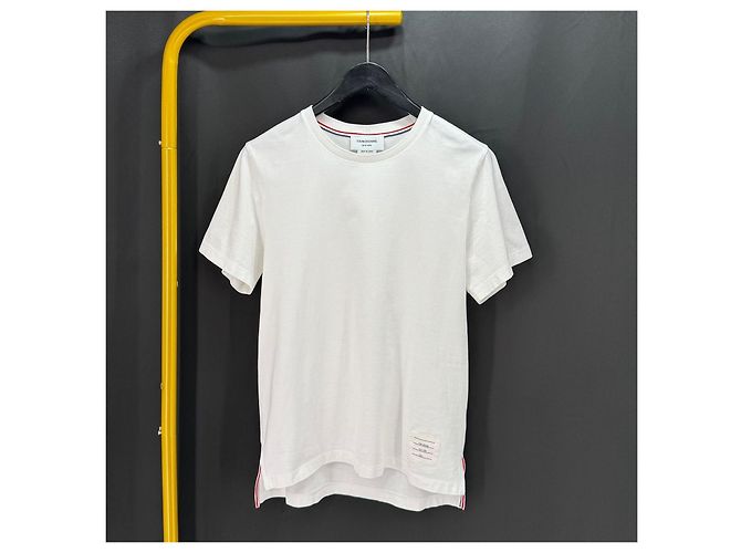 Thom Browne Three Stripes Kurzarm-T-Shirt Weiß - Ansicht 8