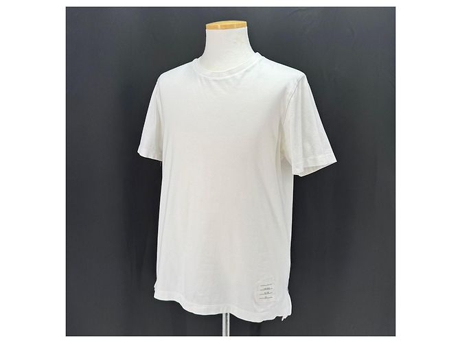 Thom Browne Three Stripes Kurzarm-T-Shirt Weiß - Ansicht 9
