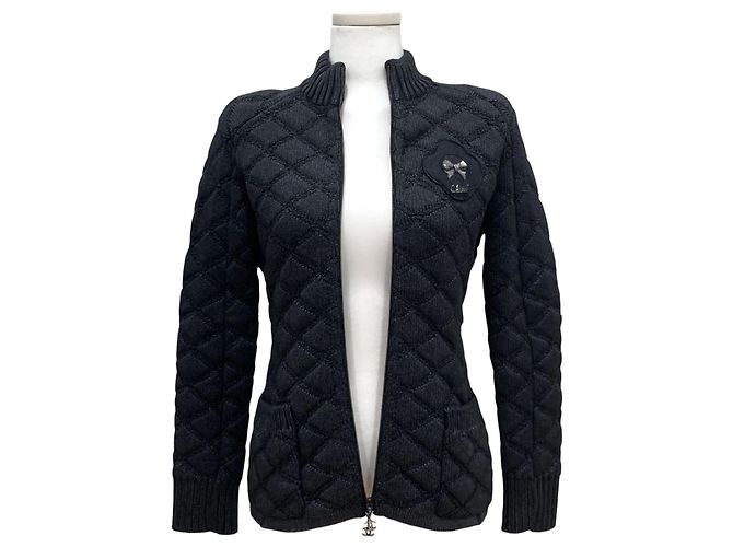 Chanel Jaqueta de malha com zíper Preto - vista 2