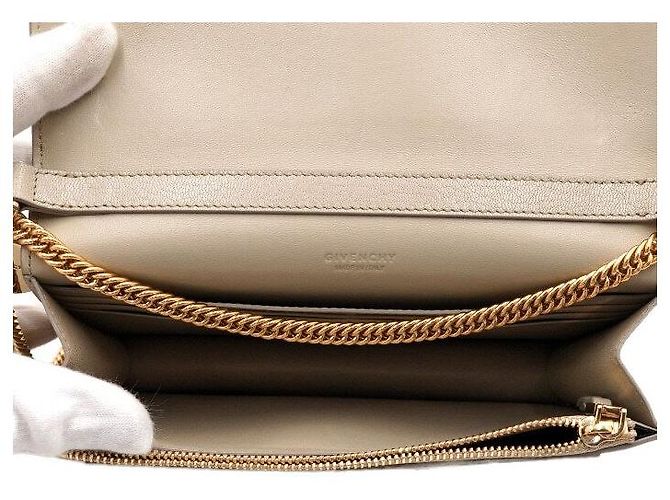 Givenchy Borsa a tracolla e crossbody in pelle beige con catena Marrone - vista 5