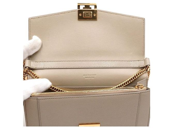 Givenchy Borsa a tracolla e crossbody in pelle beige con catena Marrone - vista 6