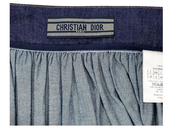 Dior Falda larga vaquera con volantes y cinturón Azul - vista 10