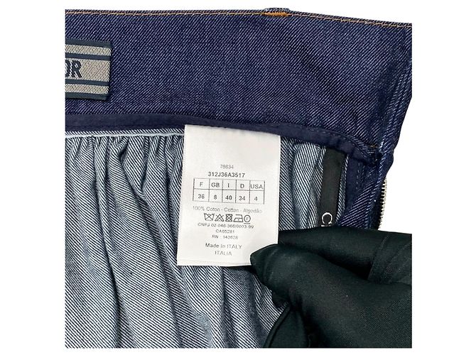 Dior Falda larga vaquera con volantes y cinturón Azul - vista 8