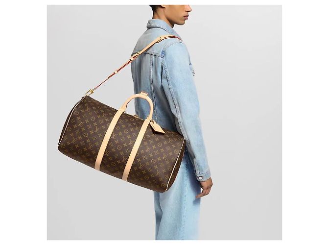 Louis Vuitton Borsa a tracolla Monogram Keepall Boston Nera Nero - vista 10