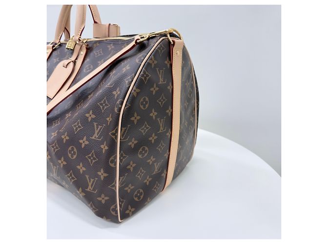 Louis Vuitton Borsa a tracolla Monogram Keepall Boston Nera Nero - vista 3