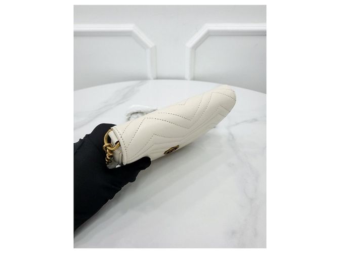 Gucci Borsa a Spalla Matelassé Half Moon Chain Argento - vista 5