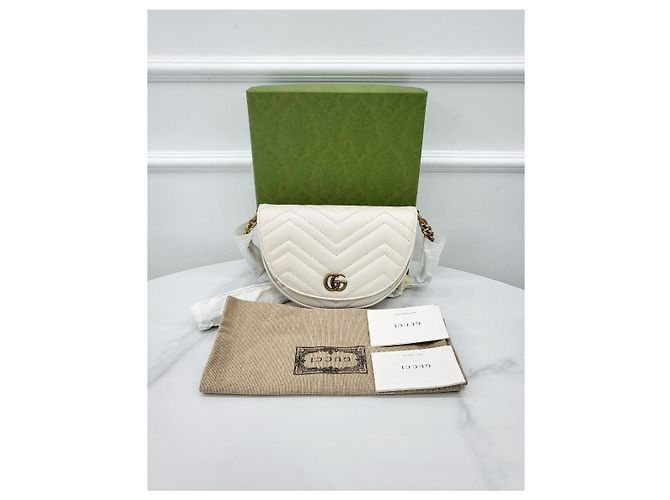 Gucci Borsa a Spalla Matelassé Half Moon Chain Argento - vista 7