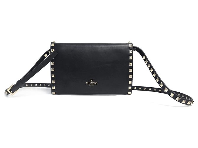 Valentino Borsa a tracolla piccola Rockstud in pelle nera Nero - vista 10