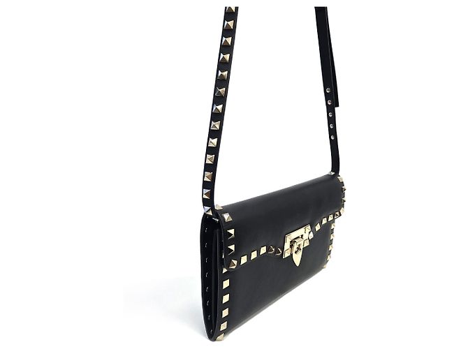 Valentino Borsa a tracolla piccola Rockstud in pelle nera Nero - vista 4