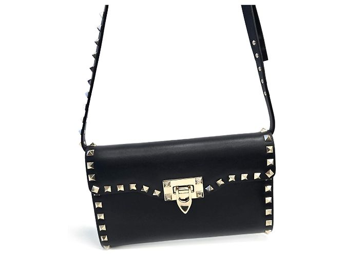 Valentino Borsa a tracolla piccola Rockstud in pelle nera Nero - vista 9