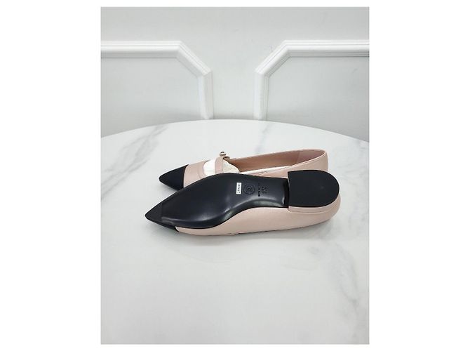 Chanel Scarpe basse Stiletto Two-Tone Pearl New Argento - vista 6