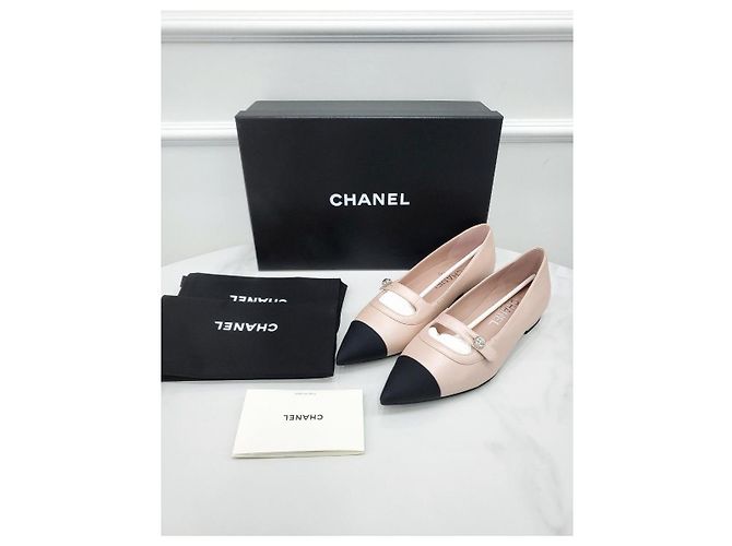 Chanel Scarpe basse Stiletto Two-Tone Pearl New Argento - vista 7