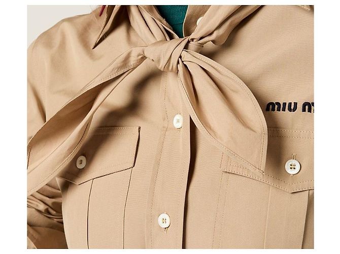 Miu Miu Popeline-Hemd mit Schalprint Orange - Ansicht 5