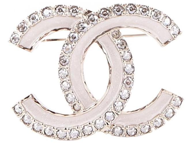 Chanel Spilla CC Logo con Cristalli Multicolore - vista 4