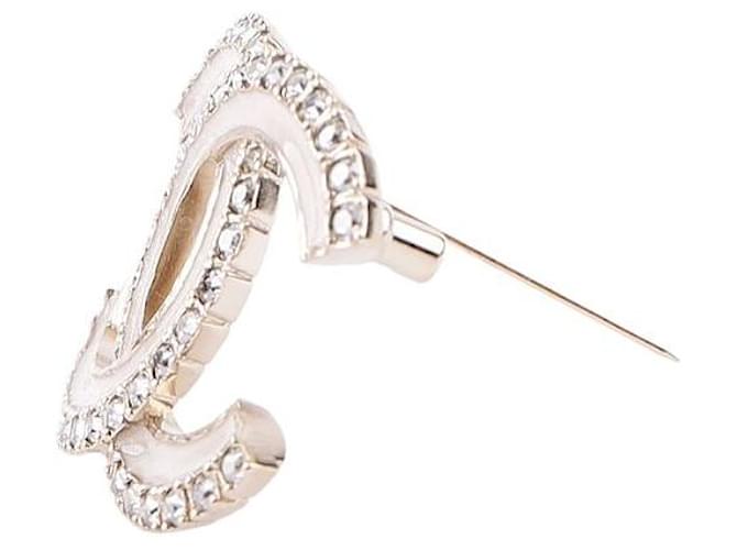 Chanel Spilla CC Logo con Cristalli Multicolore - vista 7
