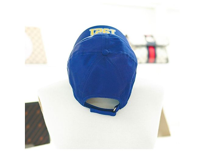 Gucci Logo Baseball Cap Baumwolle Blau Gelb - Ansicht 14