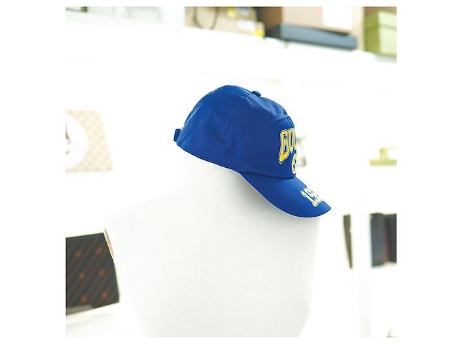 Gucci Logo Baseball Cap Baumwolle Blau Gelb - Ansicht 2