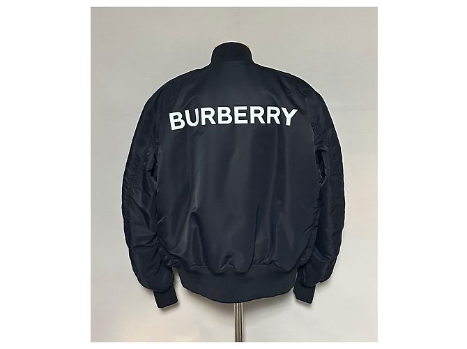 Burberry Nylon-Bomberjacke mit Logo-Print Schwarz - Ansicht 2