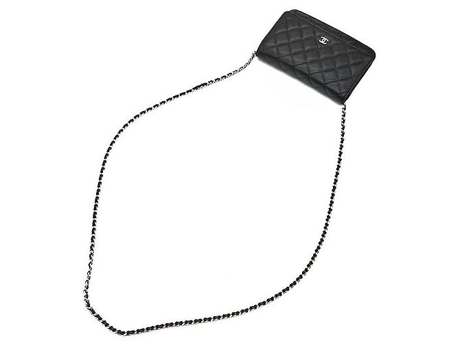 Chanel Mini borsa a tracolla WOC in Caviar Nero - vista 4