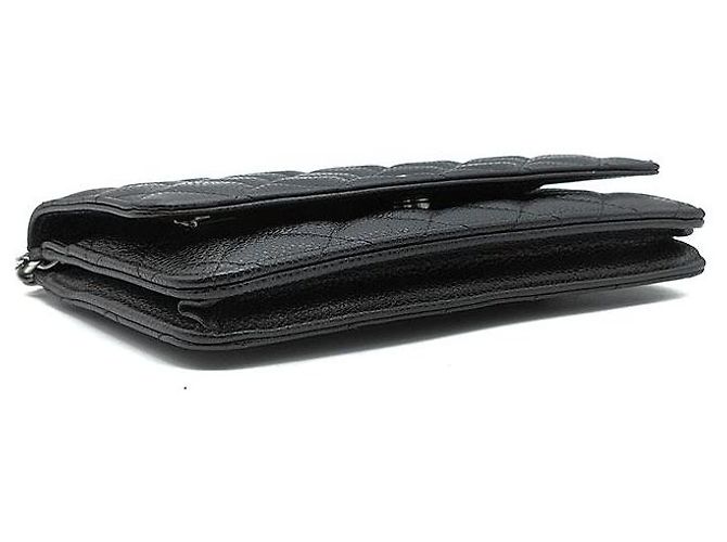 Chanel Mini borsa a tracolla WOC in Caviar Nero - vista 7
